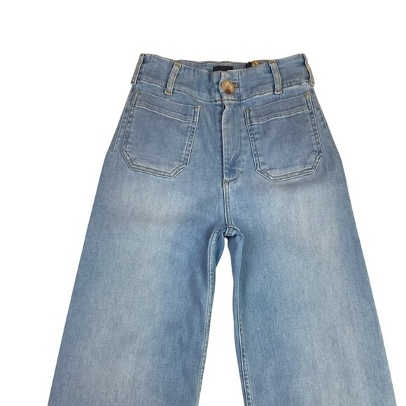 Anthropologie The Colette Denim Cropped Wide-Leg Jeans by Maeve Size 26 - Picture 7 of 14